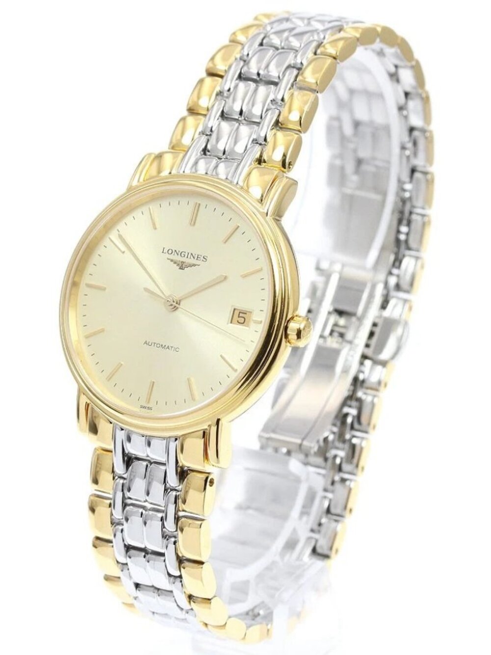 LONGINES Pressance L4.821.2 Date gold Dial Automatic Men's Watch_942635